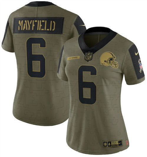 Baker Mayfield Cleveland Browns olive Salute To Service jersey