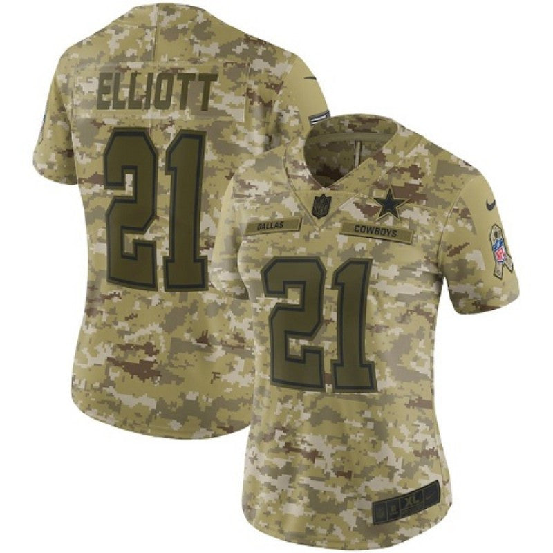 Ezekiel Elliott Dallas Cowboys camo Salute To Service jersey
