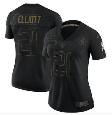 Ezekiel Elliott Dallas Cowboys black Salute To Service jersey