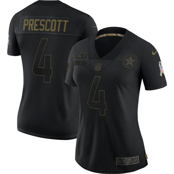 Dak Prescott Dallas Cowboys black Salute To Service jersey