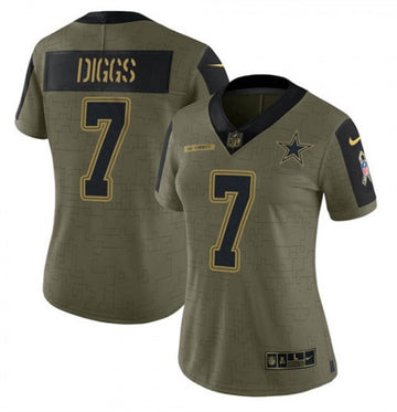 Trevon Diggs Dallas Cowboys olive Salute To Service jersey