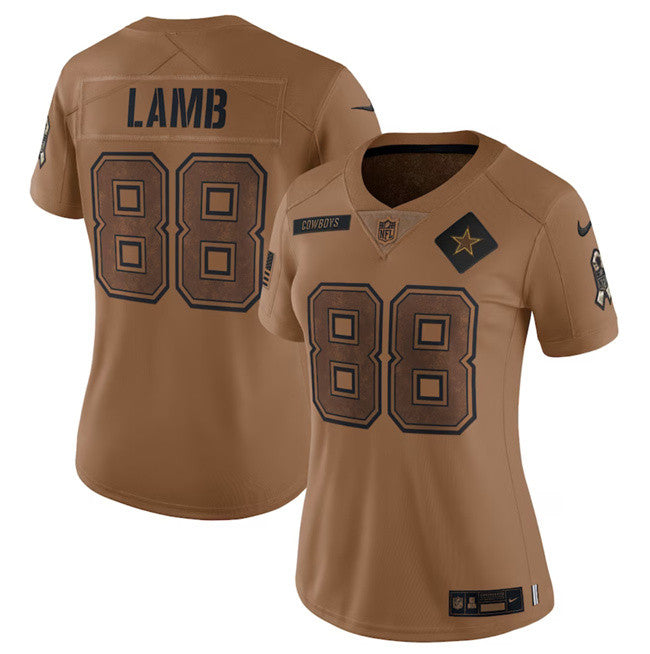 CeeDee Lamb Dallas Cowboys brown Salute To Service jersey