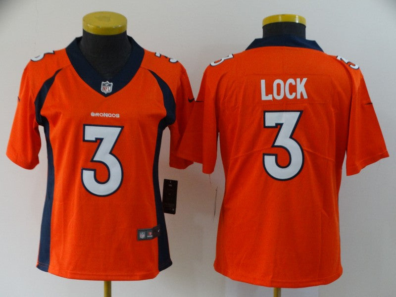 Drew Lock Denver Broncos orange Vapor jersey