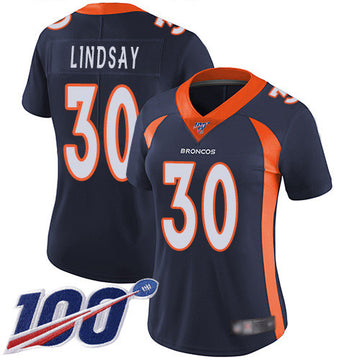 Phillip Lindsay Denver Broncos navy Vapor jersey