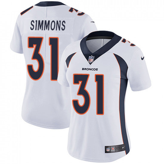 Justin Simmons Denver Broncos white Vapor jersey