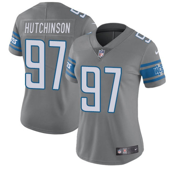 Aidan Hutchinson Detroit Lions gray Vapor jersey