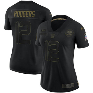 Aaron Rodgers Green Bay Packers black Salute To Service jersey