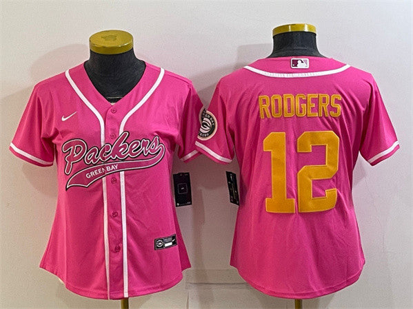 Aaron Rodgers Green Bay Packers pink jersey