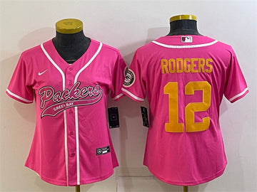 Aaron Rodgers Green Bay Packers pink jersey
