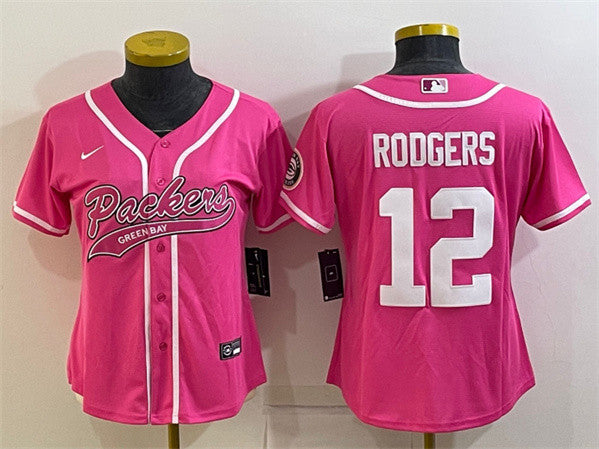 Aaron Rodgers Green Bay Packers pink jersey