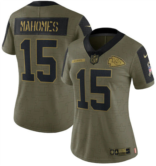 Patrick Mahomes Kansas City Chiefs olive Salute To Service jersey