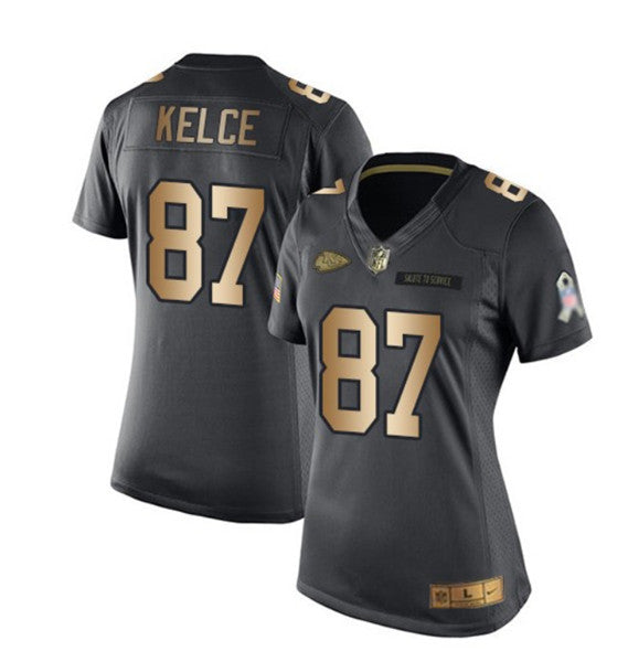 Travis Kelce Kansas City Chiefs black Salute To Service jersey
