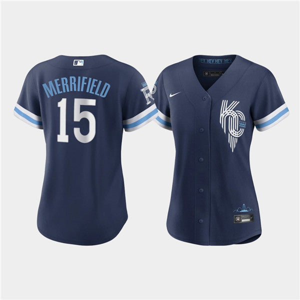 Whit Merrifield Kansas City Royals navy City Connect jersey