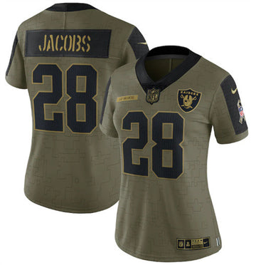 Josh Jacobs Las Vegas Raiders olive Salute To Service jersey