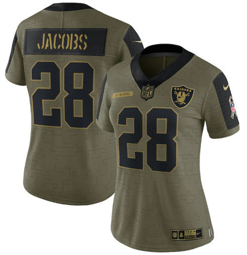 Josh Jacobs Las Vegas Raiders olive Salute To Service jersey