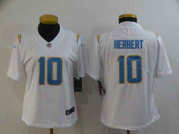 Justin Herbert Los Angeles Chargers white Vapor jersey