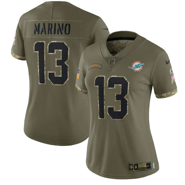 Dan Marino Miami Dolphins olive Salute To Service jersey