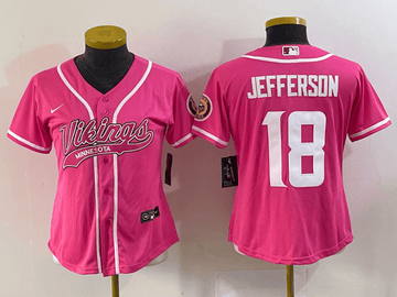 Justin Jefferson Minnesota Vikings pink jersey