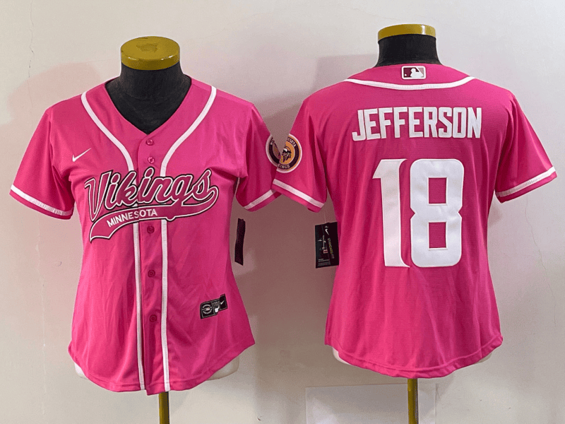 Justin Jefferson Minnesota Vikings pink jersey