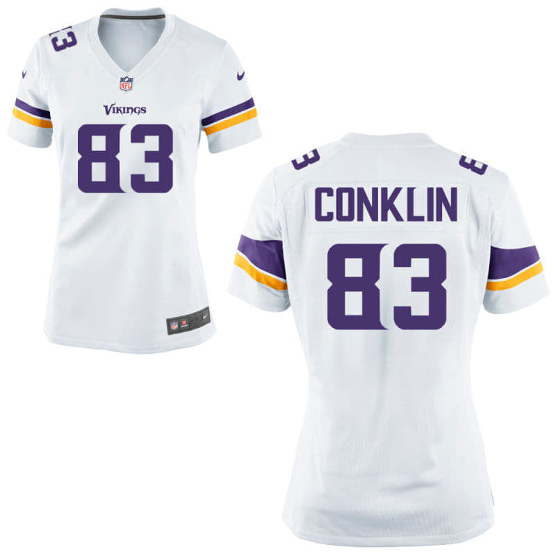 Tyler Conklin Minnesota Vikings white Limited jersey