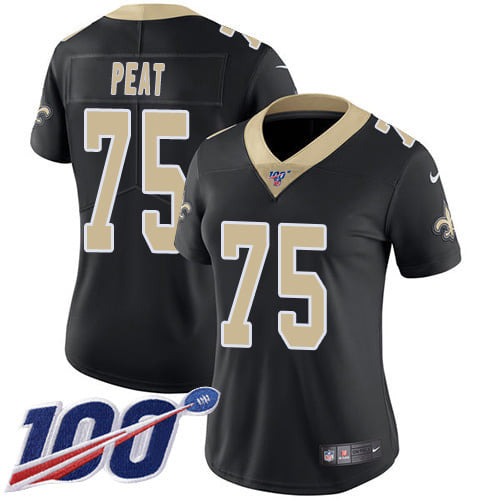 Andrus Peat New Orleans Saints black Vapor jersey