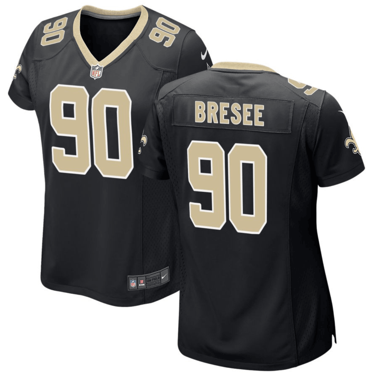 Bryan Bresee New Orleans Saints black Game jersey