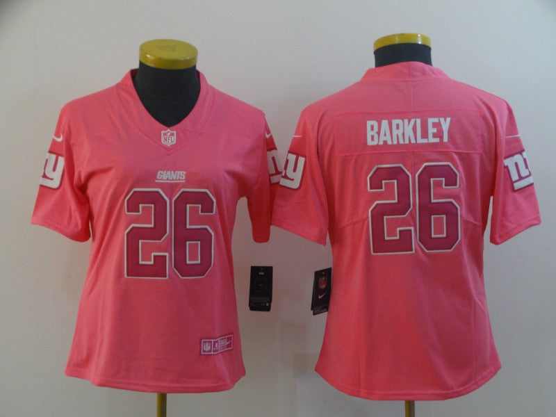 Saquon Barkley New York Giants pink Vapor jersey