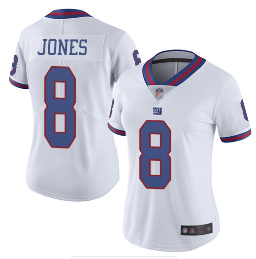Daniel Jones New York Giants white Color Rush jersey