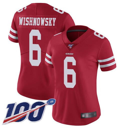 Mitch Wishnowsky San Francisco 49ers red Vapor jersey