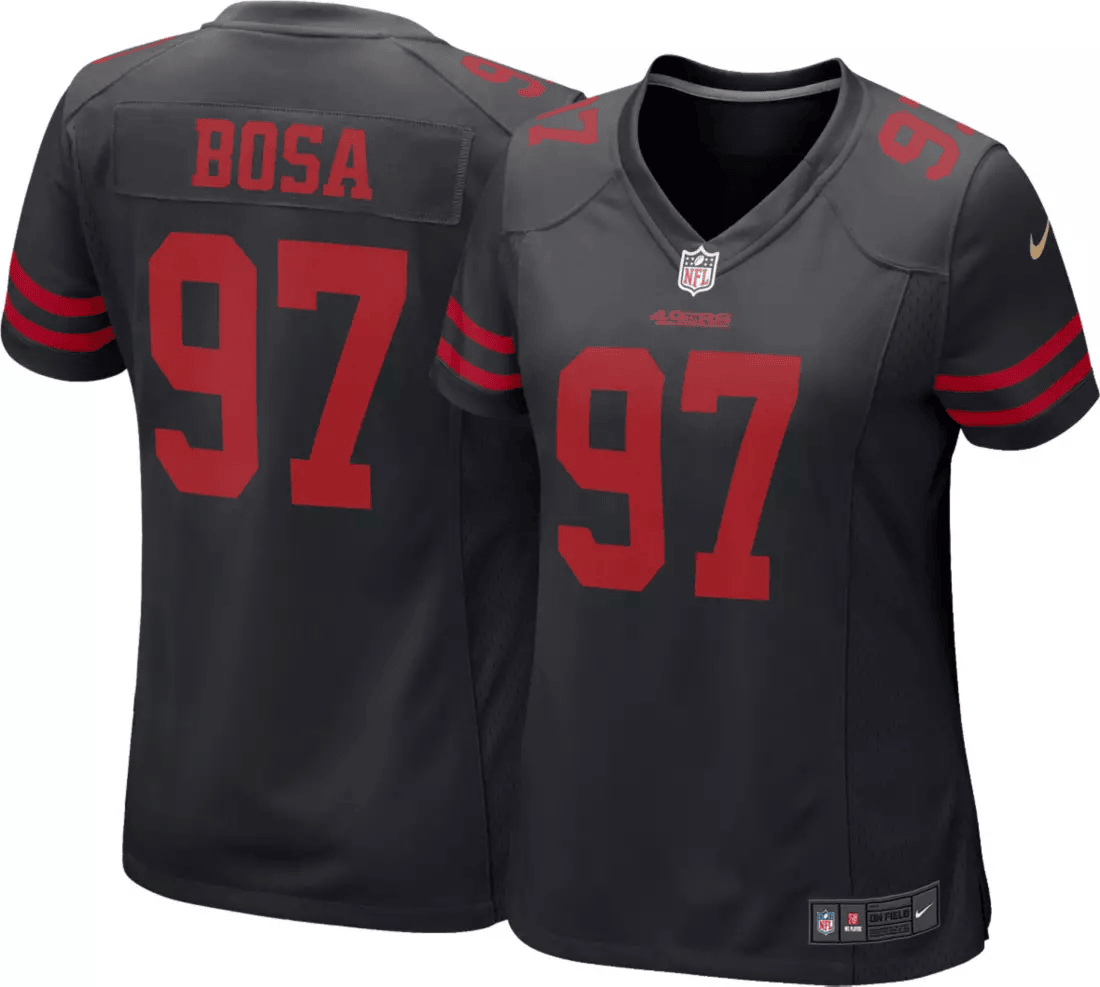Nick Bosa San Francisco 49ers black jersey