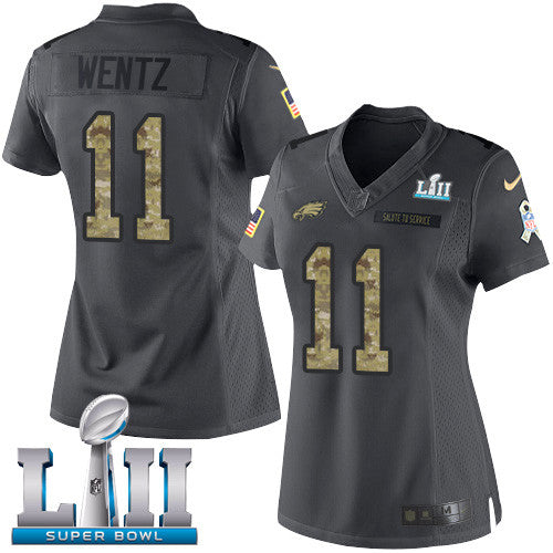 Carson Wentz Philadelphia Eagles black Game jersey