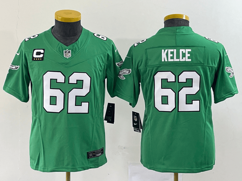 Jason Kelce Philadelphia Eagles green jersey