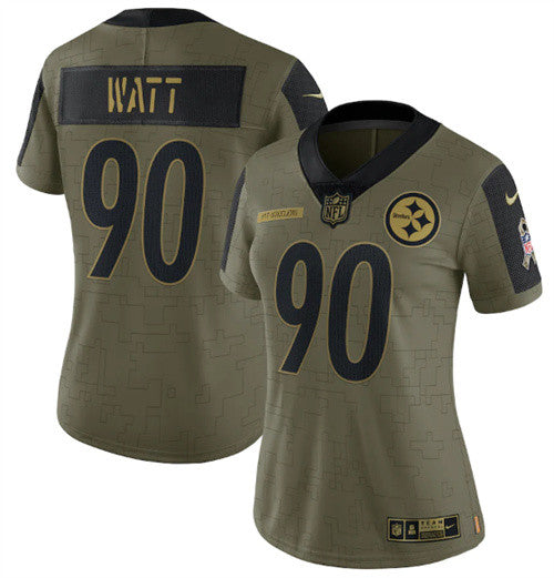 T. J. Watt Pittsburgh Steelers olive Salute To Service jersey