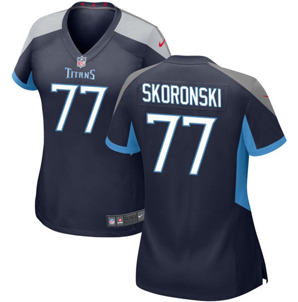 Peter Skoronski Tennessee Titans navy Game jersey