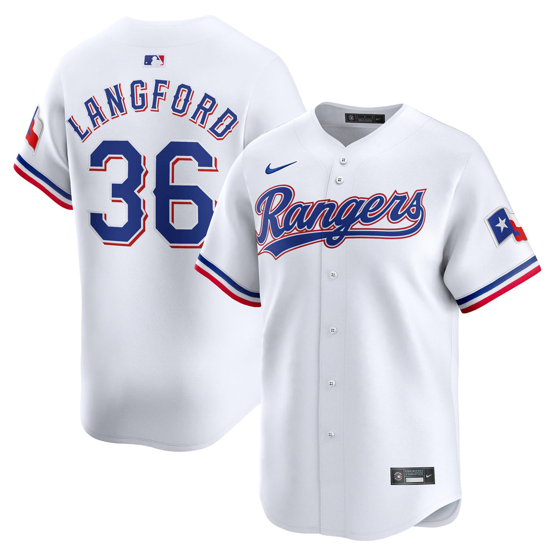 Wyatt Langford Texas Rangers white Limited jersey