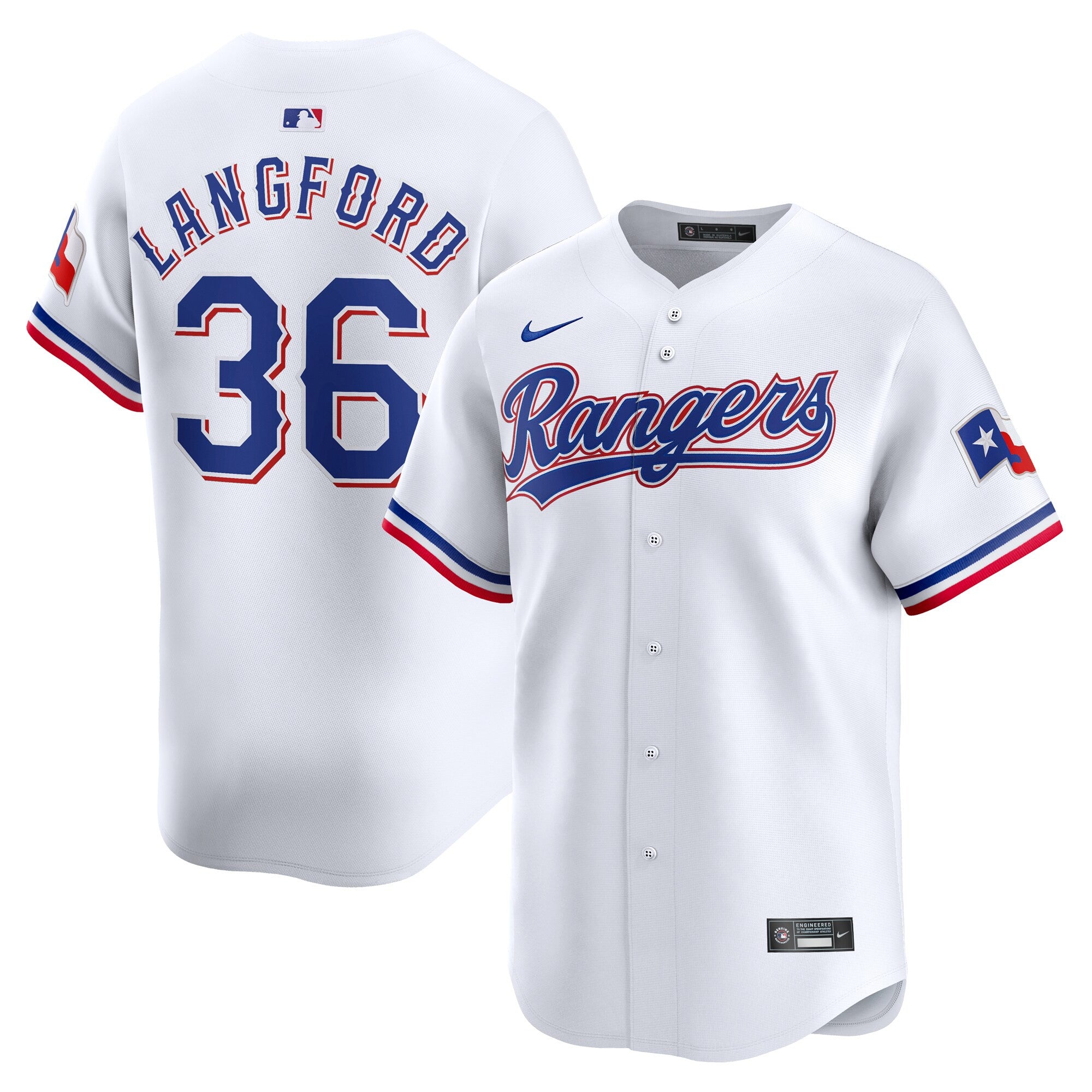 Wyatt Langford Texas Rangers white Limited jersey