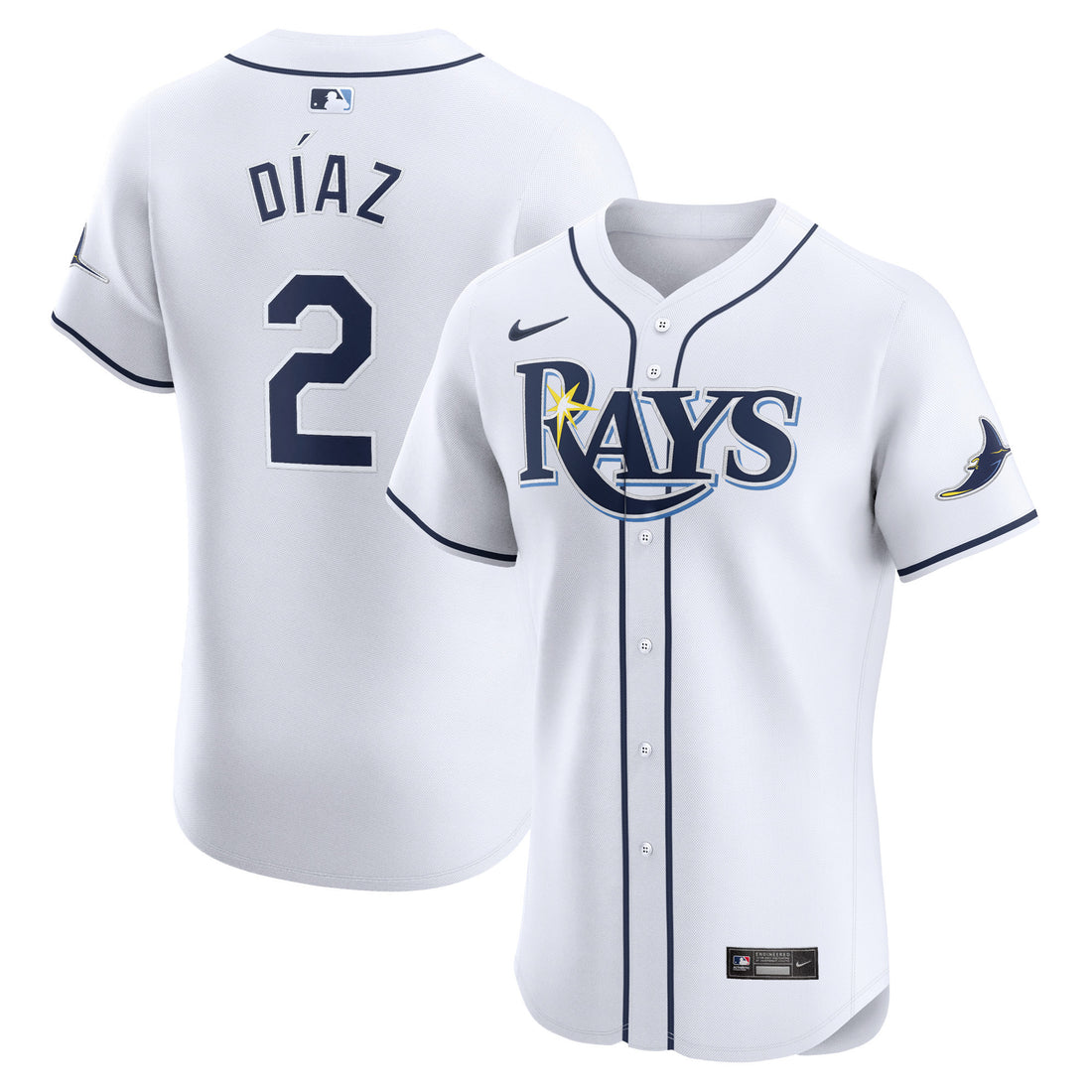 Yandy Diaz Tampa Bay Rays white Elite jersey