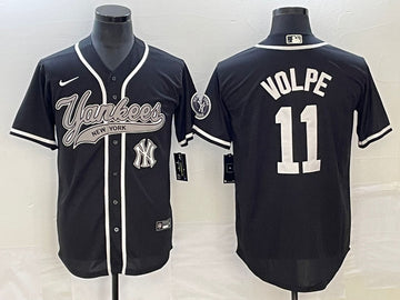 Anthony Volpe Logo New York Yankees black jersey