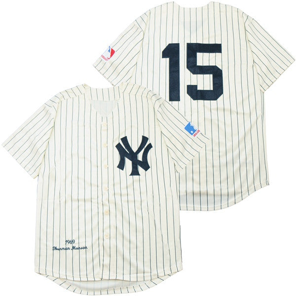 Thurman Munson New York Yankees cream Throwback jersey