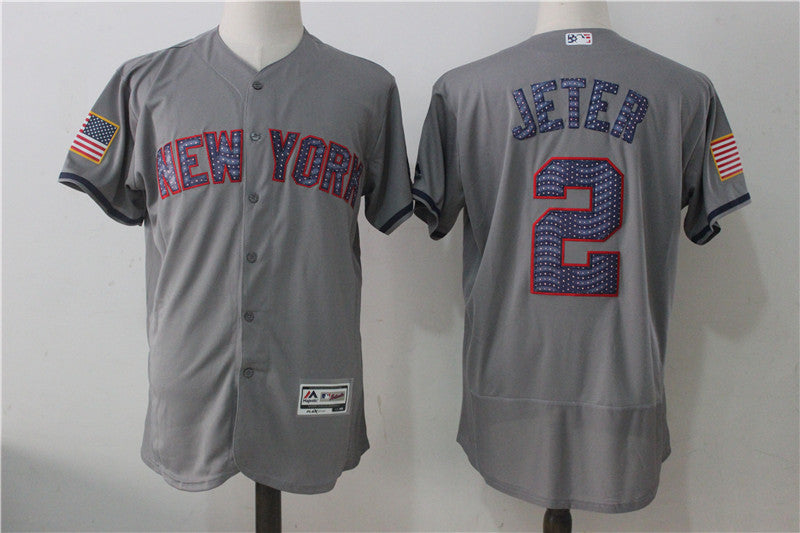Derek Jeter New York Yankees gray jersey