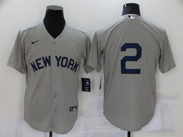 Derek Jeter New York Yankees gray jersey