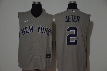 Derek Jeter New York Yankees gray jersey