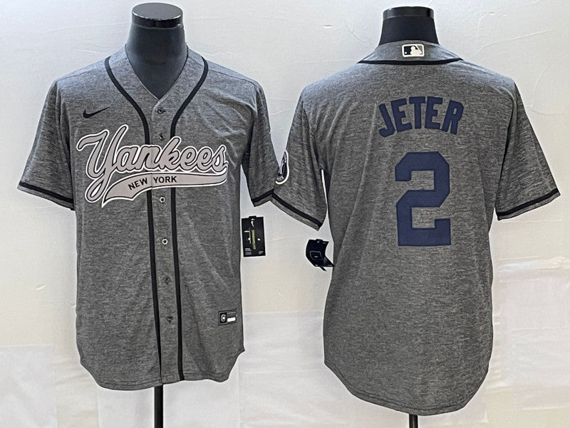 Derek Jeter New York Yankees gray jersey