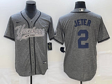 Derek Jeter New York Yankees gray jersey