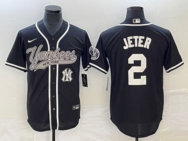 Derek Jeter Logo New York Yankees black jersey