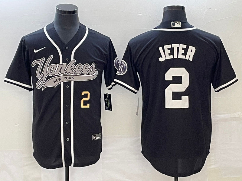 Derek Jeter Number New York Yankees black jersey