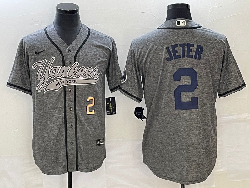Derek Jeter Number New York Yankees gray jersey