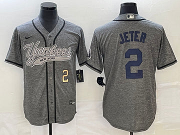 Derek Jeter Number New York Yankees gray jersey