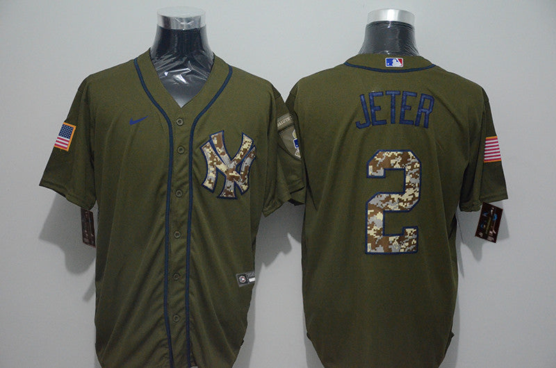 Derek Jeter New York Yankees olive jersey