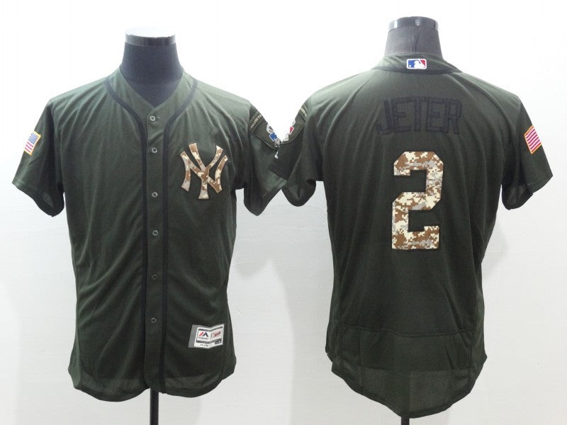 Derek Jeter New York Yankees olive jersey